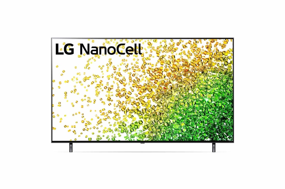 LG 55 colių NanoCell 4K teler koos protsessor α7 ja helisüsteem Dolby Atmos, LG „NanoCell“ TV vaizdas iš priekio, 55NANO853PA