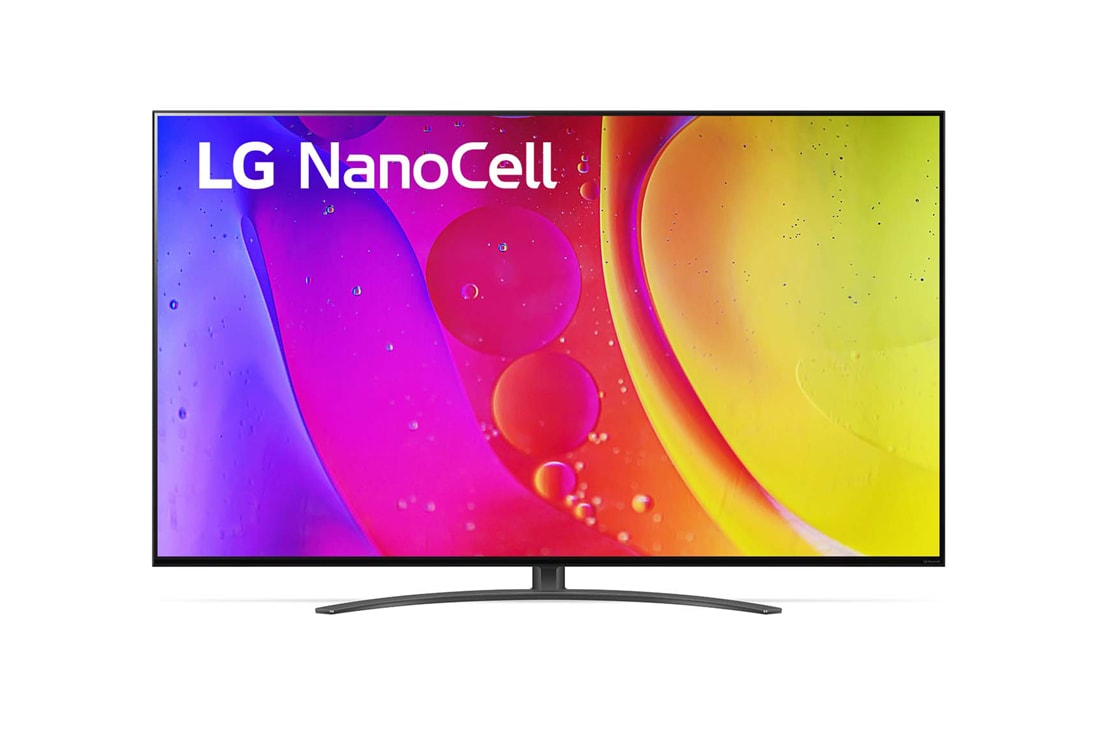 LG 65 colių NanoCell 4K televizorius su α5 procesoriumi ir Dolby Atmos, LG „NanoCell“ televizoriaus vaizdas iš priekio, 65NANO823QB