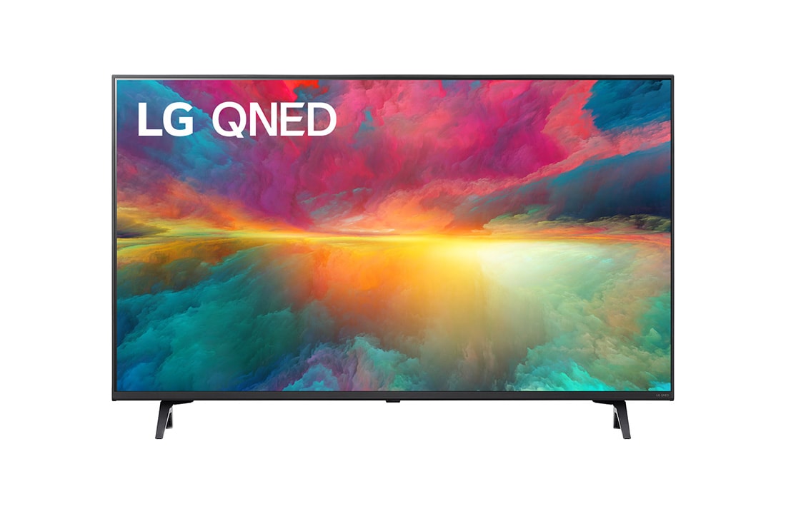 LG 43 colių LG QNED AI 4K išmanusis TV QNED77 WebOS24 2024, LG 43 colių LG QNED QNED75 4K Smart TV 43QNED75, LG QNED televizoriaus vaizdas iš priekio su papildomu vaizdu ir gaminio logotipu, 43QNED753RA, 43QNED773RB