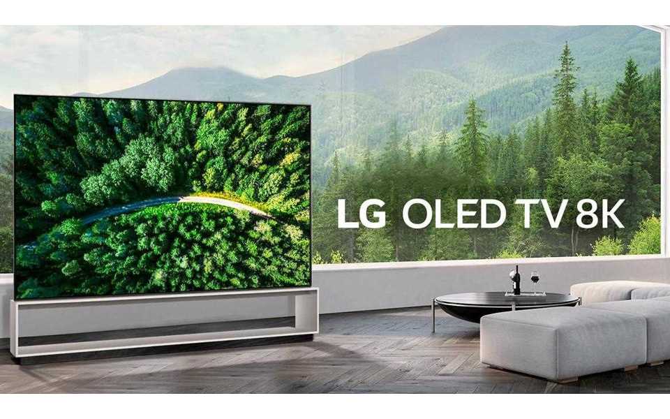 An LG 8K OLED TV displays lifelike image quality.