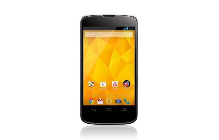 LG Nexus 4 viedtālrunis ar jaunāko Android 4.2 operētājsistēmu un 1,5 GHz četrkodolu procesoru., E960