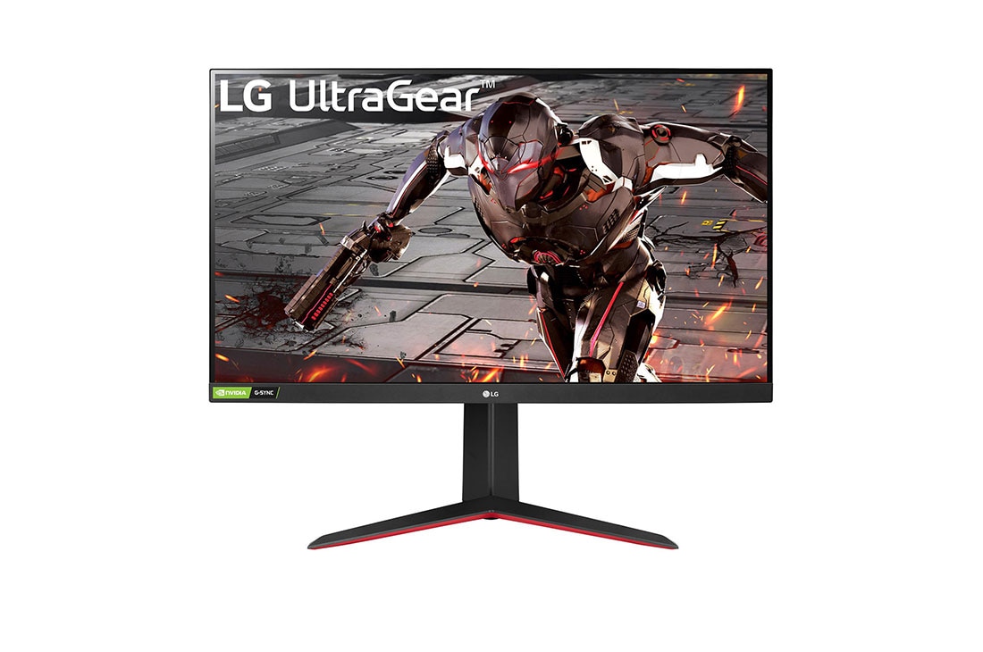LG 32 collu UltraGear™ monitors spēlēm, skats no priekšpuses, 32GN550-B