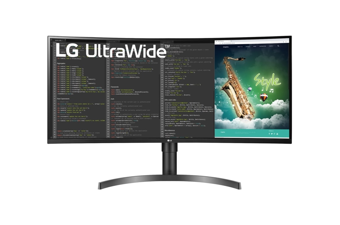 LG 35 collu Full HD monitors, skats no priekšpuses, 35WN75C-B