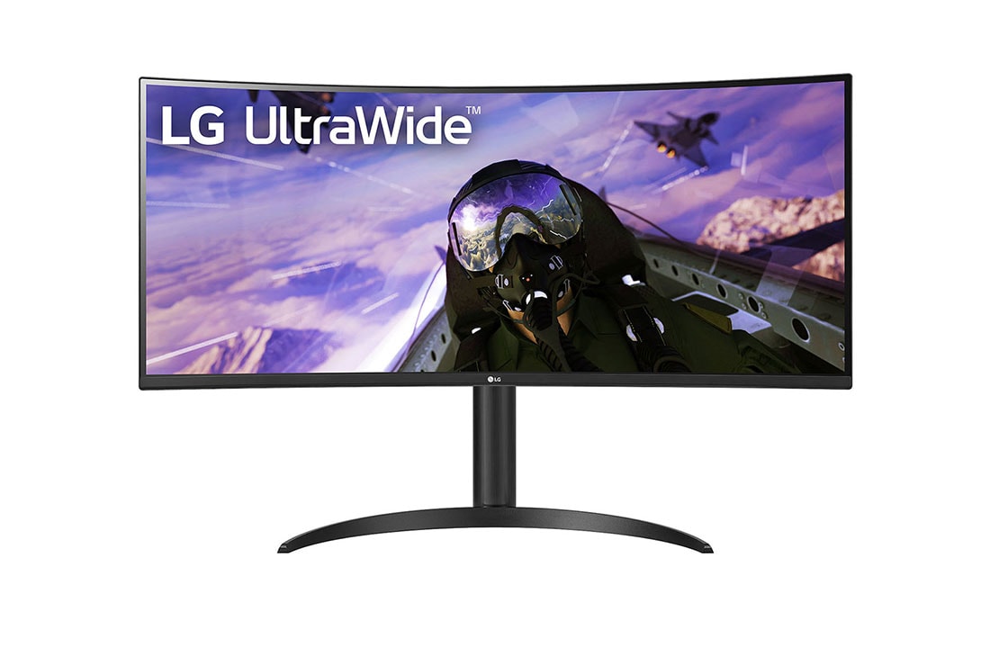 LG 34'' 21:9 izliekts UltraWide™ QHD (3440 x 1440) monitors, skats no priekšpuses, 34WP65CP-B