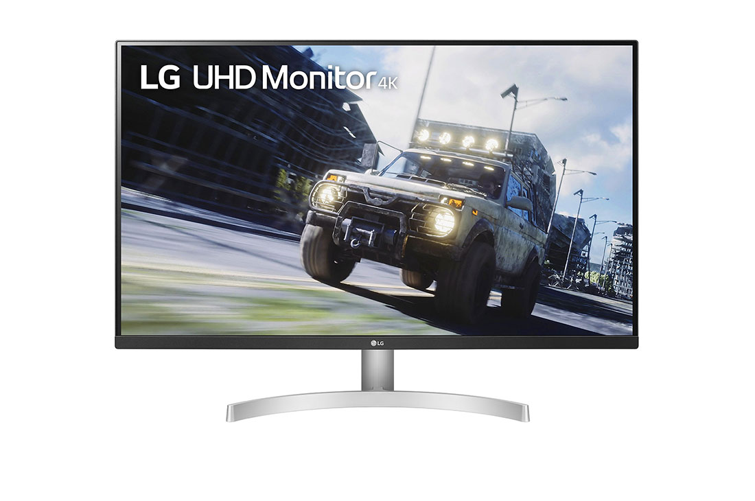 LG 31,5'' UHD 4K (3840 x 2160) HDR monitors, skats no priekšpuses, 32UN500P-W