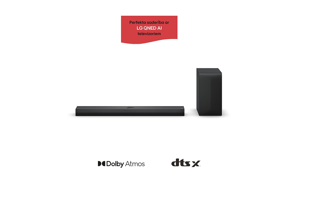 LG 400W, 3.1.1 kanālu LG Soundbar skaņas sistēma S70TY ar Dolby Atmos, perfekti sader ar LG QNED AI TV, LG Soundbar S70TY un pastiprinātājs, S70TY