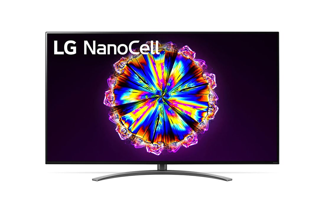 LG 75 collu NanoCell 4K televizors, skats no priekšpuses ar aizpildošo attēlu, 75NANO913NA