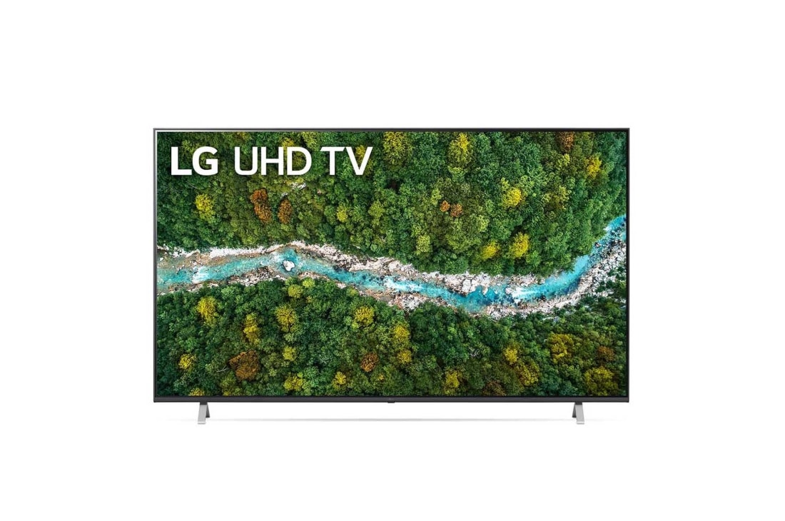 LG 70 collu UHD 4K televizors 70UP7700, Skats no priekšpuses uz LG UHD televizoru, 70UP77003LB