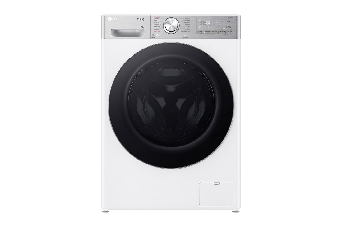 LG Veļas mazgājamā mašīna LG | R905 | 9kg | Balta | Turbowash | AIDD | Steam+ | F4WR909P3W, Front view, F4WR909P3W