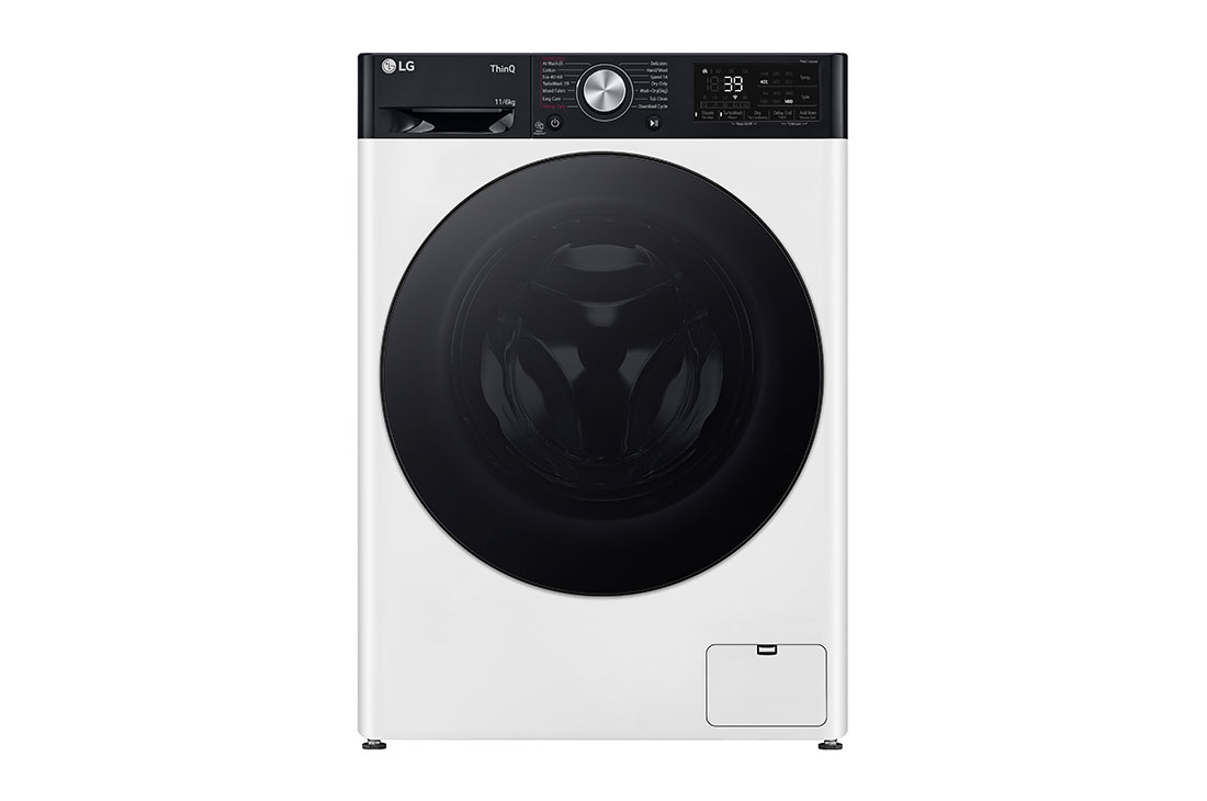 LG Veļas mazgājamā mašīna ar žāvētāju LG | R700 | 11kg / 6kg | Balta | Turbowash | AIDD | Steam | F4DR711S2H,  Front view, F4DR711S2H