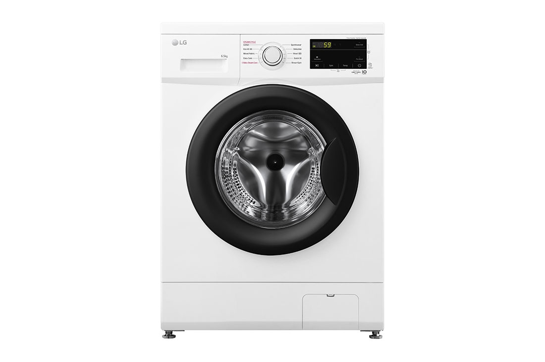 LG veļas mazgājamā mašīna | 6.5kg | Balta | E klase | Inverter Direct Drive™ | Steam™, front, F2J3WSBWE