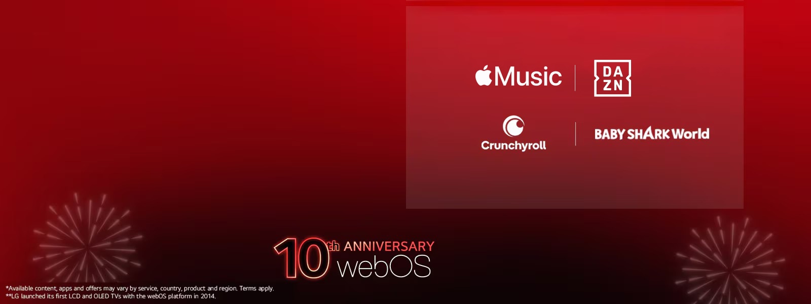 Image de la célébration des 10 ans de webOS pendant la LG Streaming Week, avec des partenaires de contenu mondiaux