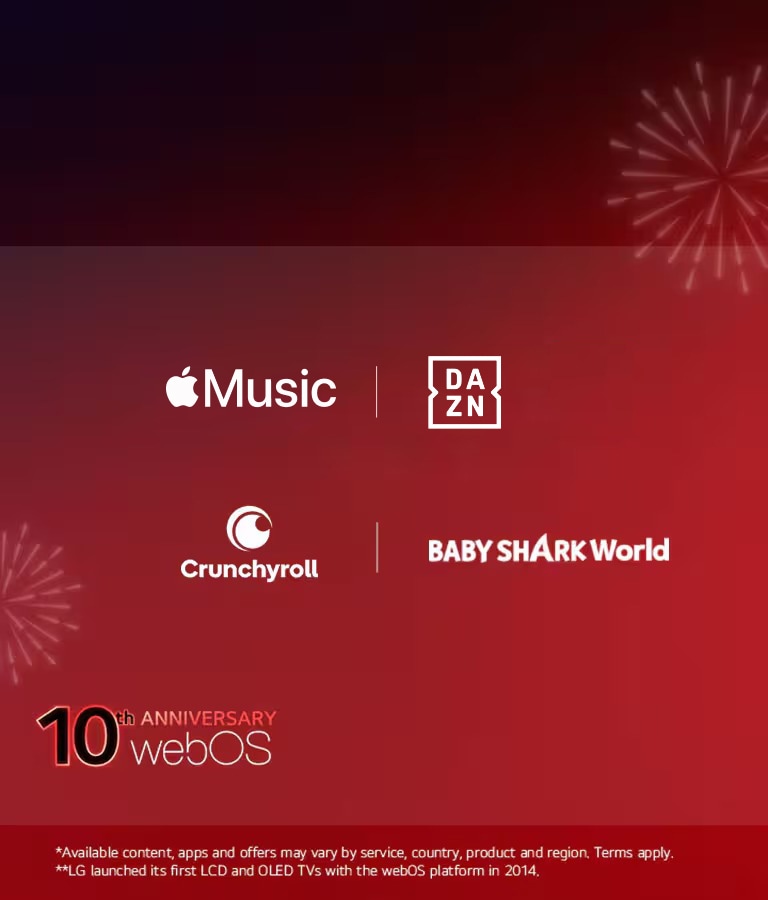 Image de la célébration des 10 ans de webOS pendant la LG Streaming Week, avec des partenaires de contenu mondiaux