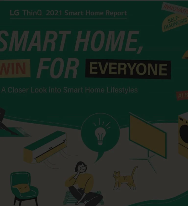 Illustration d’électroménager intelligent avec le texte « Smart home, a win for everyone »