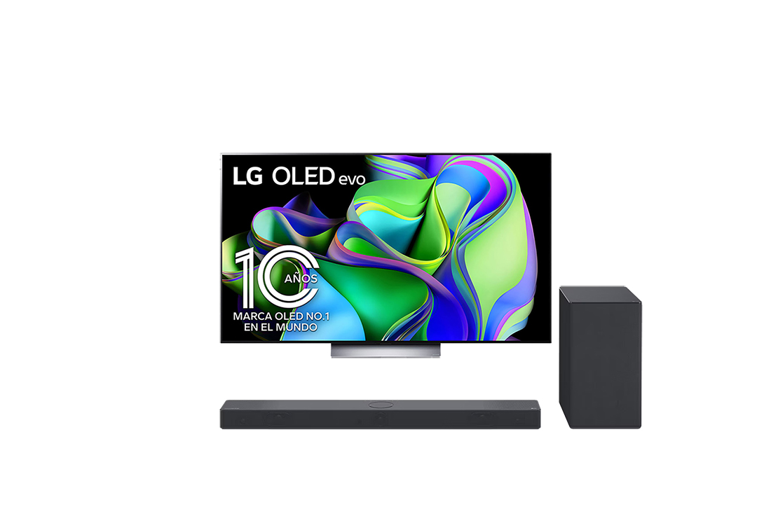 Pantalla LG OLED evo 65'' C3 4K SMART TV con ThinQ AI + LG Sound Bar SC9S