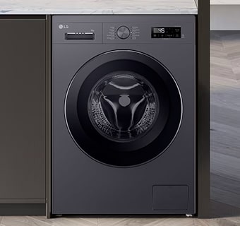 Cutout of the inside of a washing machine