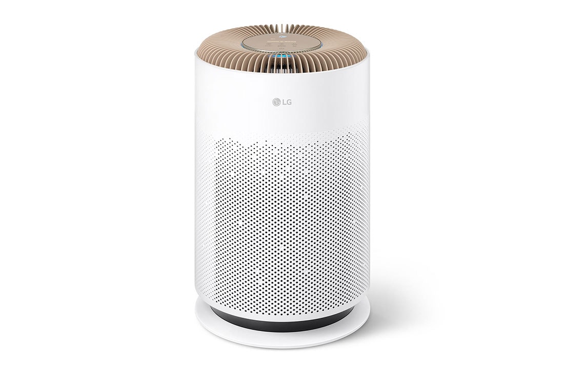 LG PuriCare™ 360º HIT Air Purifier (Brown) with compact and complete air purification, Front Light Off, AS60GHCG0