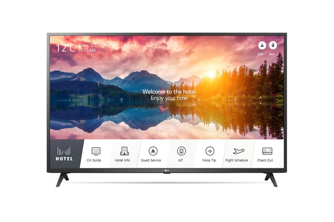 LG 65'' UHD Pro:Centric Hotel TV, front view with inscreen, 65US660H0TD