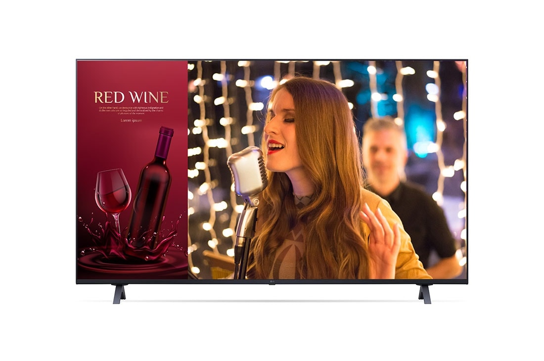LG UHD TV Signage, front view with inscreen, 50UR640S0TD
