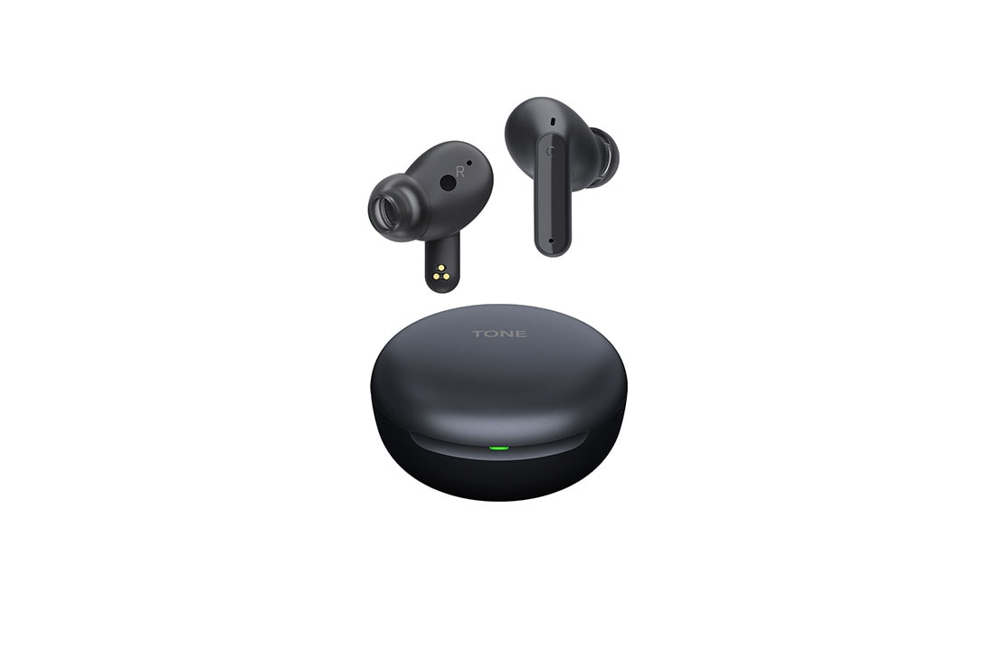 LG TONE Free FP5 - Enhanced Active Noise Cancelling True Wireless Bluetooth Earbuds, Angles facing each other on both sides of the earbuds., TONE-FP5