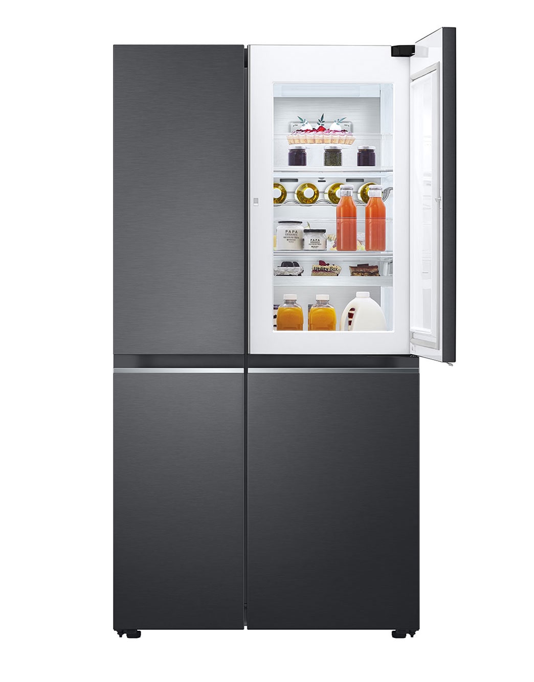 LG 694L Side-by-Side Fridge with Door-in-Door™ in Matte Black Finish ...