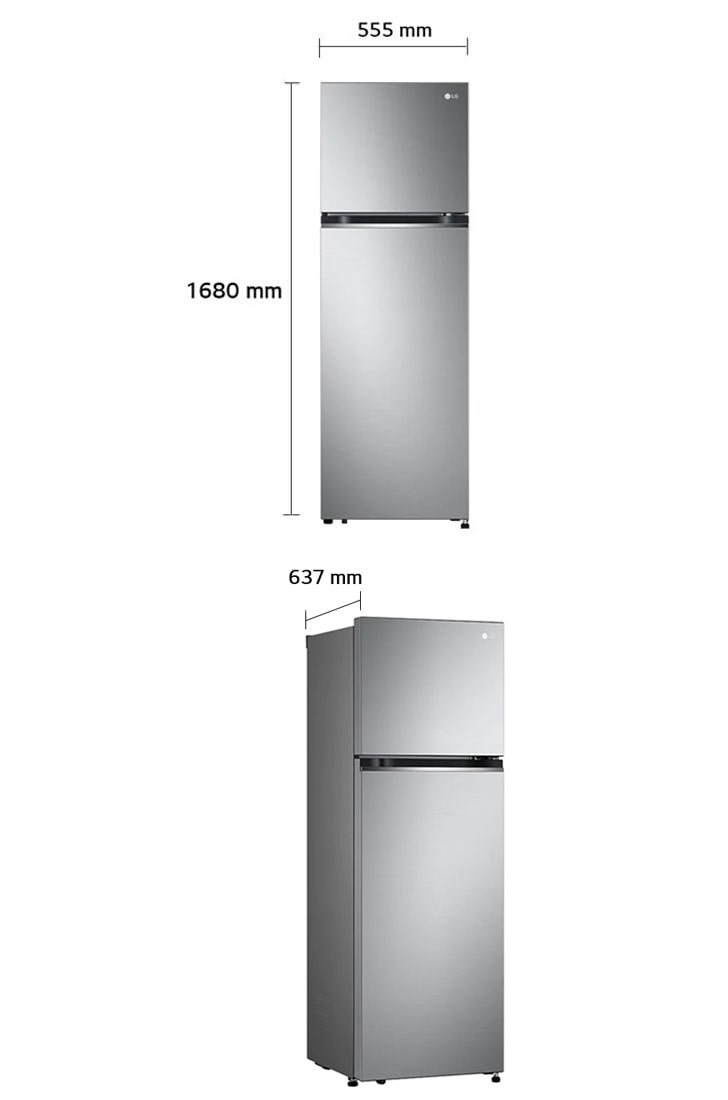 lg refrigerator size in mm