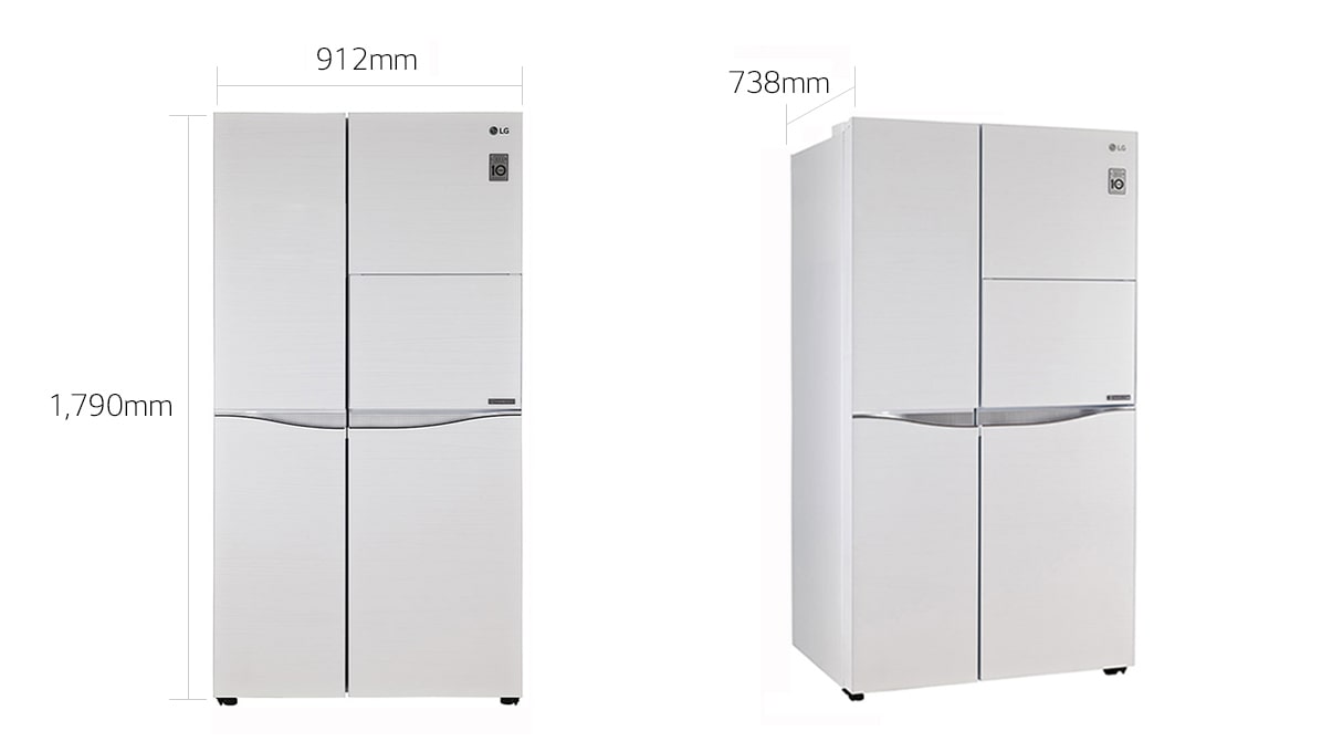 lg 675 litres gc c247uguv side by side refrigerator