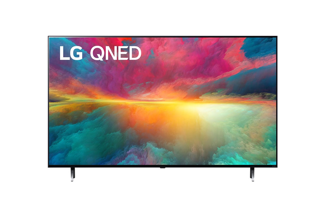 LG QNED75 75 inch 4K Smart TV (2023), A front view of the LG QNED TV with infill image and product logo on, 75QNED75SRA