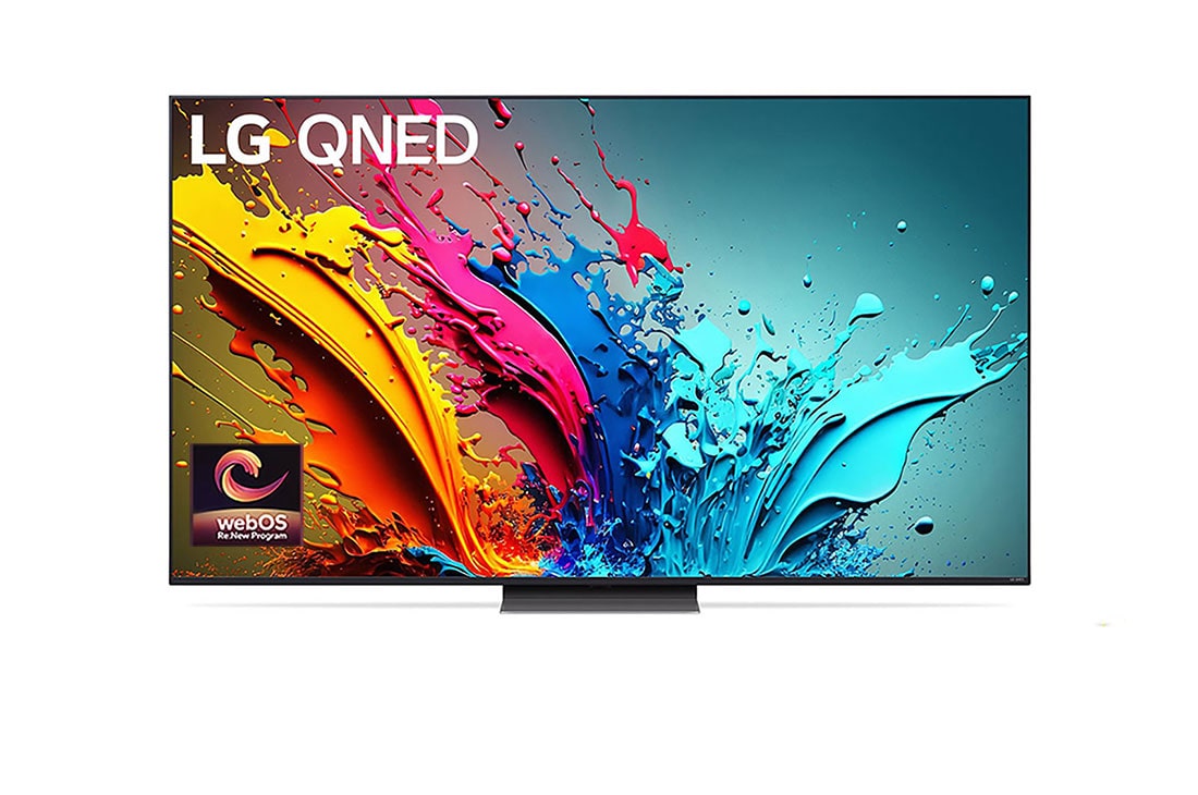 LG QNED86 Full-Array LED AI TV 65 inch 120Hz HDR10 4K UHD (2024) , front with webos logo, 65QNED86TSA