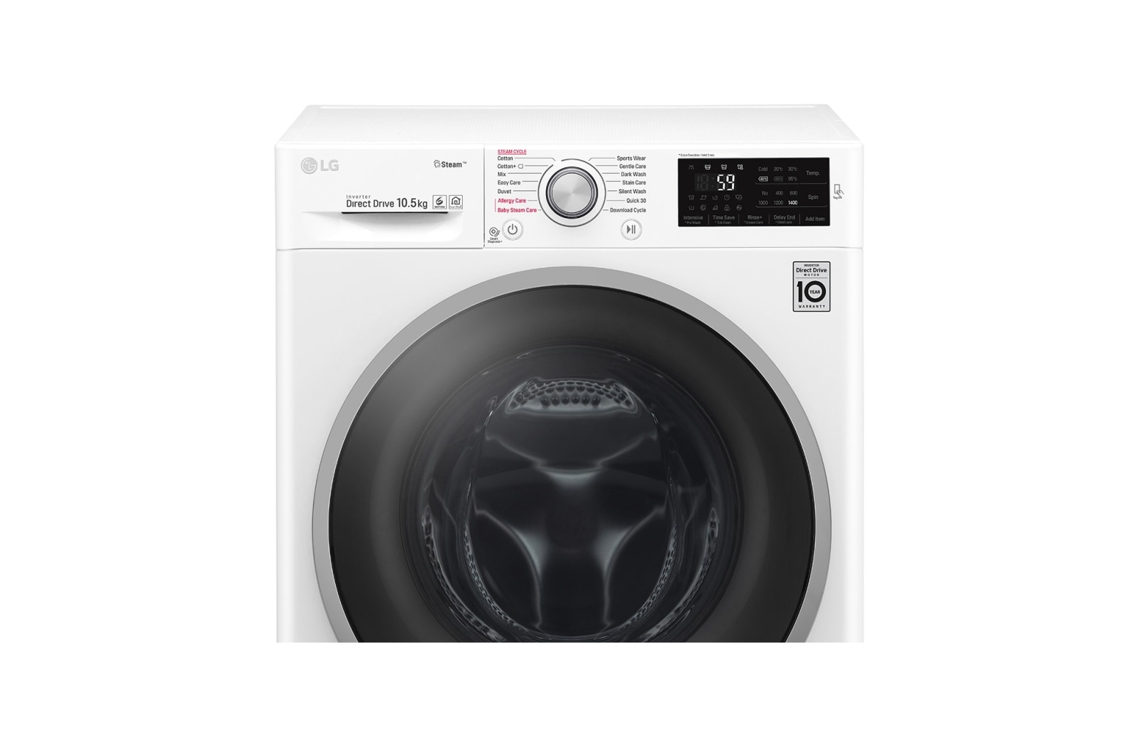 Lg 10 5kg 6 Motion Direct Drive Washing Machine With Steam Lg