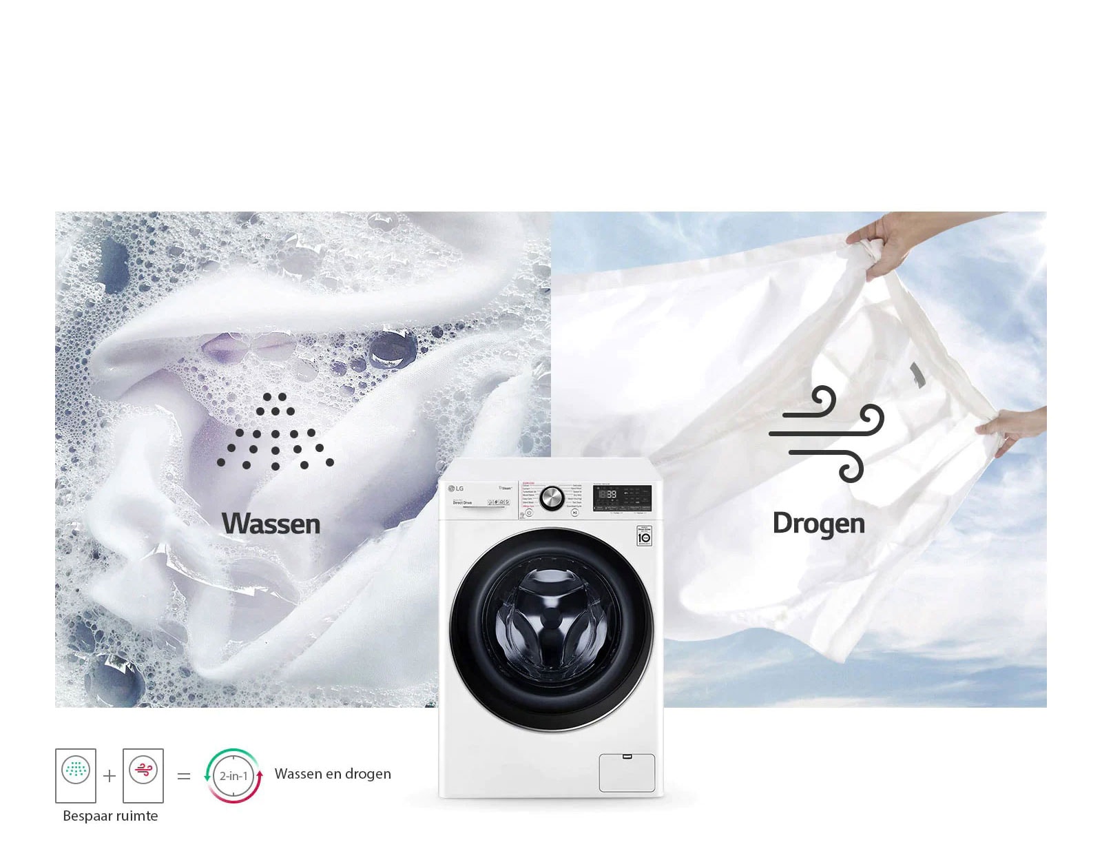 zuiverheid Dressoir Kudde Wasmachine en droger in 1 - Wasmachines - GD3V308N0 | LG Nederlands
