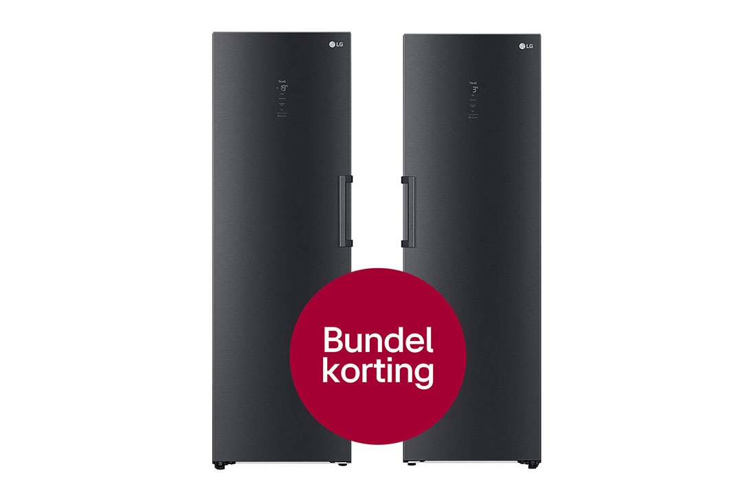 LG 710L gecombineerde inhoud | Koelkast en vriezer in roestvrij staal | Inverter Linear Compressor, Bundle Front view with bundel korting logo, GLM71GFM61.MCCSF