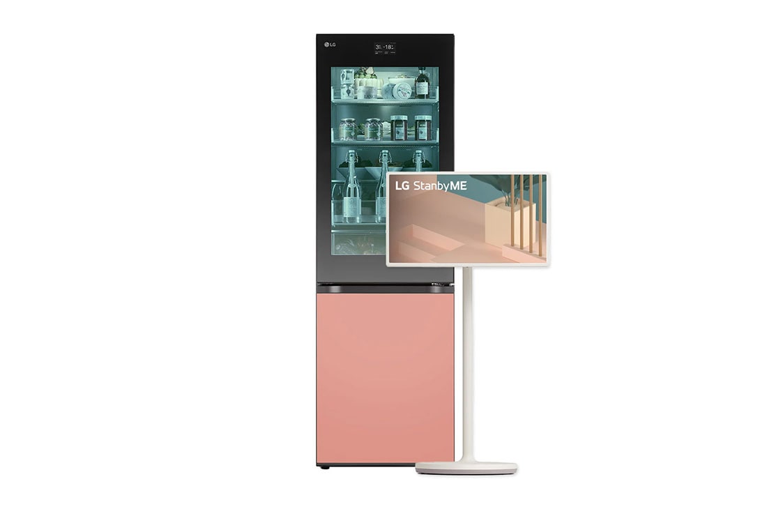 LG InstaView™ met MoodUP™ koel-vries combinatie & StanbyME Rollable Smart TV, bundle, STANBYME.MOODUP