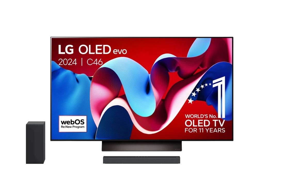 LG 48 Inch LG OLED evo C4 4K Smart TV OLED48C4 & DS60Q 2.1 channel Soundbar, OLED48C46LA.DS60Q