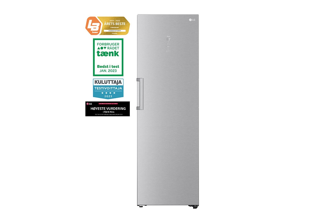 LG 386L Frittstående kjøleskap (Metal Sorbet) - Energiklasse D, Door Cooling™, LINEARCooling™, FRESHBalancer™, Smart Diagnosis™ med Wi-Fi, FRONT, GLM71MBCSF