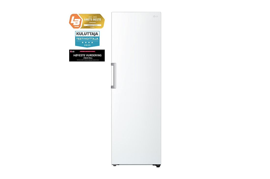 LG 386L Frittstående kjøleskap (Hvid - Energiklasse D, Door Cooling™, LINEARCooling™, FRESHBalancer™, Smart Diagnosis™, FRONT, GLT71SWCSF