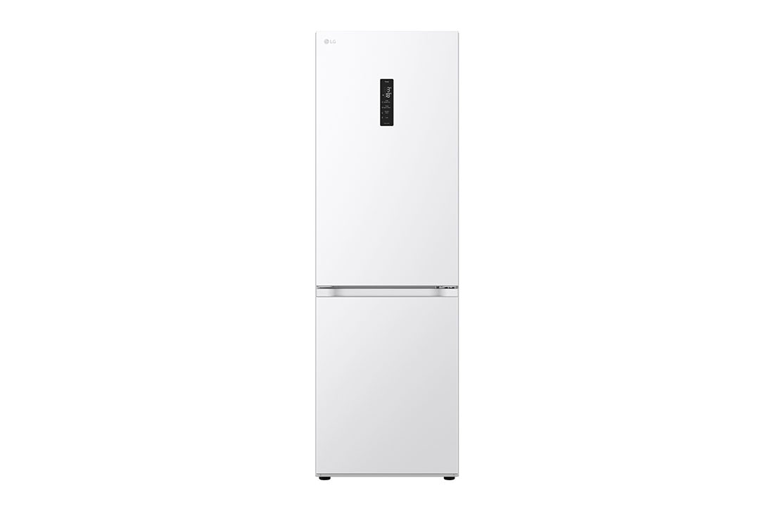 LG 1.86M 344L Kombiskap(Hvit) - Energiklasse E, Nature Fresh, Door Cooling+™ og Smart Diagnosis™, forfra, GBV3100ESW