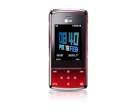 LG Mobiltelefon med skyvedesign, interaktivt berøringslys, herdet glass og 3 megapikslers kamera med autofokus., KF510