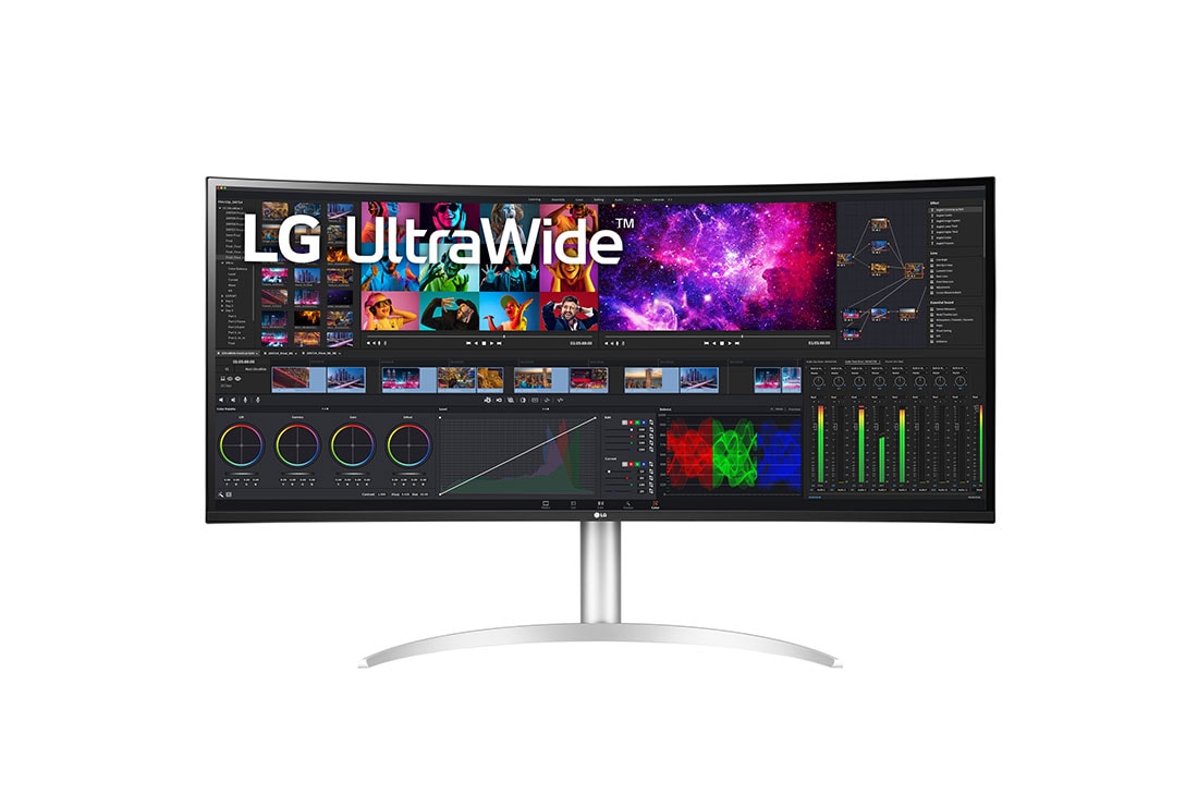 LG 39,7” Curved UltraWide™ 5K2K Nano IPS-skjerm, visning forfra, 40WP95CP-W