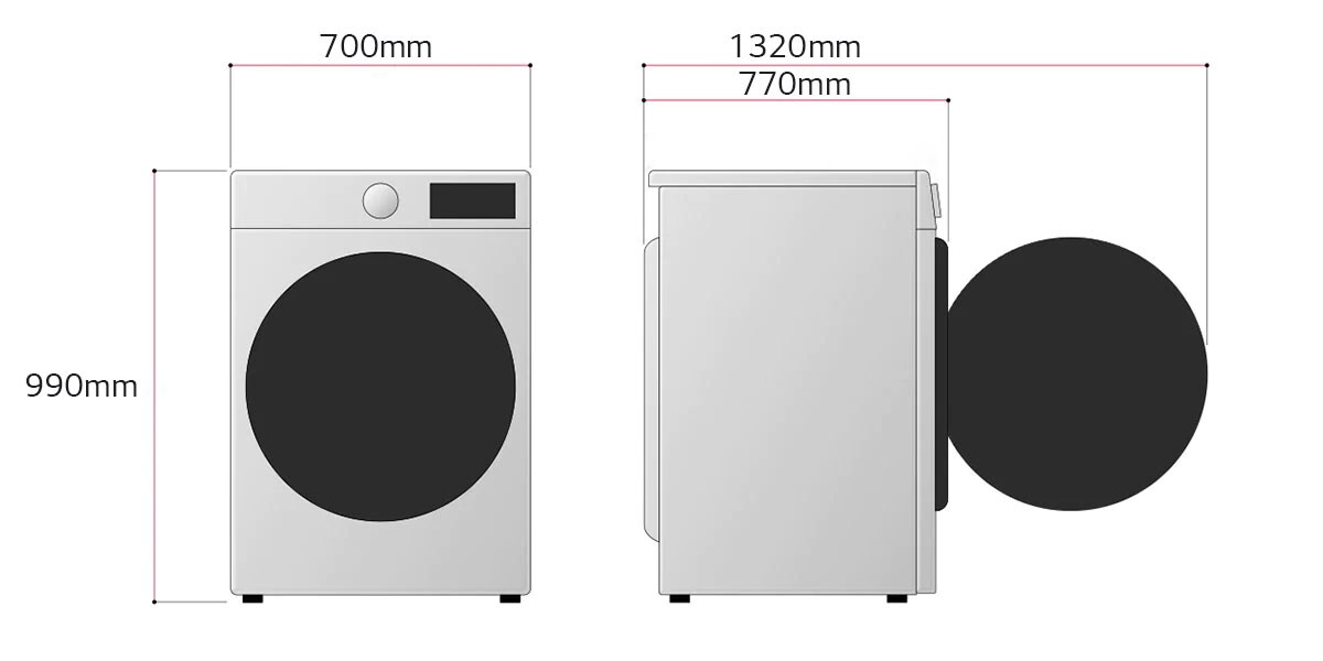 LG 17 Kg Vaskemaskine Hvit Steam Energiklasse E TurboWash Smart