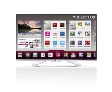 LG Hvit 32-tommers SMART-TV med Magic Remote, 0,9 GHz dobbeltkjerneprosessor og 1,25 GB RAM. Cinema3D, Wi-Fi og DLNA. , 32LA667V