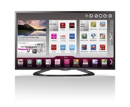 LG SMART LED-tv. 0,9 GHz prosessor og 1,25 GB RAM. Klar for Wi-Fi, DLNA og Magic Remote. Ribbon Swivel-bordstativ i sort design., 39LN575V