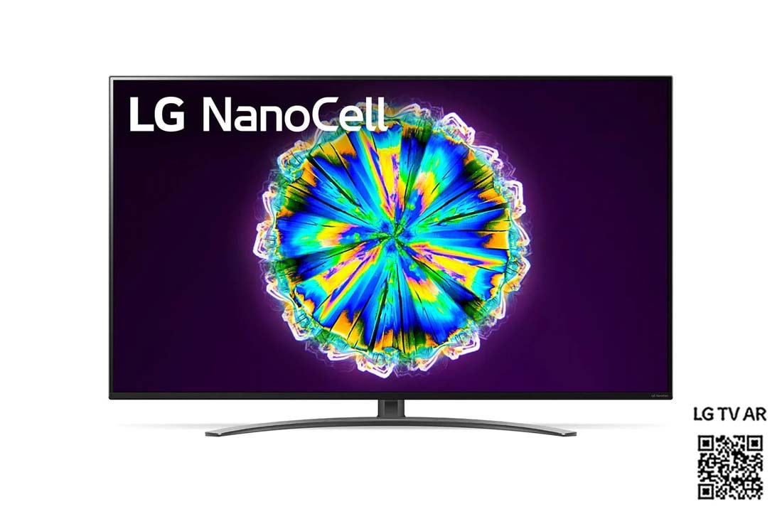 LG 4K NanoCell TV, front view with infill image and logo, 55NANO866NA