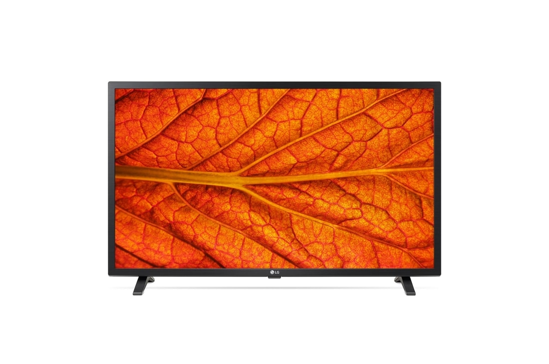 LG LM63 32 inch HD TV, visning forfra med tilleggsbilde, 32LM637BPLA