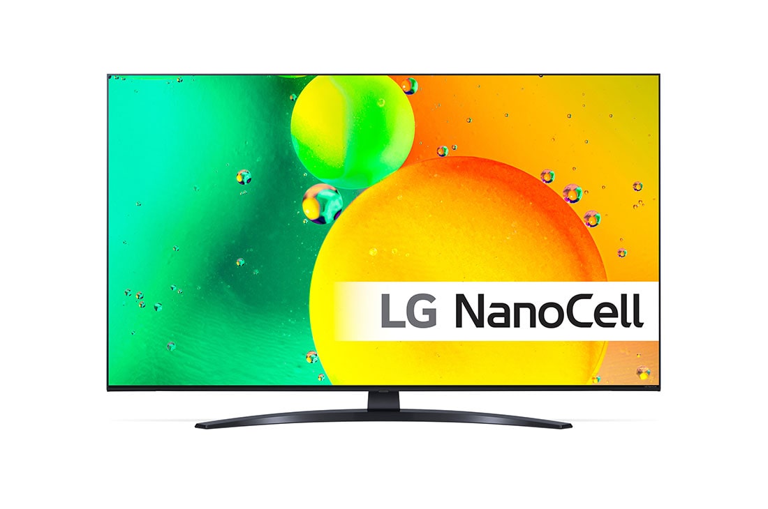 LG 50'' NANO 76 - NanoCell 4K Smart TV - 50NANO766QA, LG NanoCell TV sett forfra, 50NANO766QA
