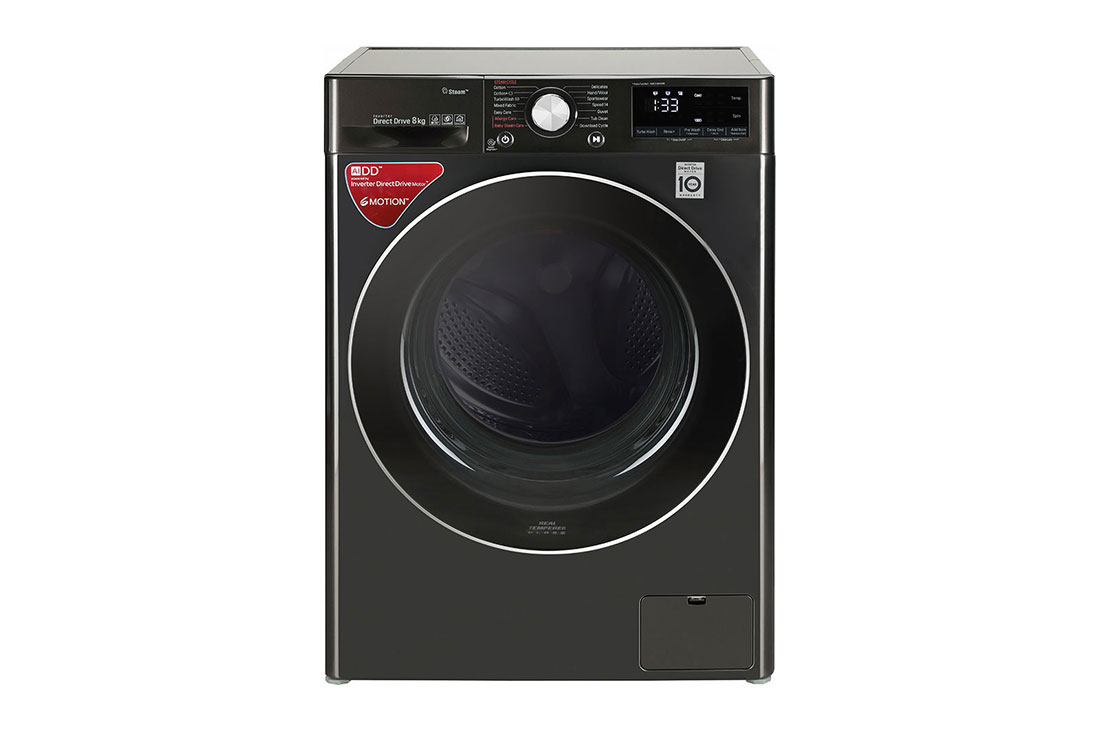 LG 8.0 kg Fully Automatic Front Load Washing Machine Black  (FV1408S4B), FV1408S4B, FV1408S4B