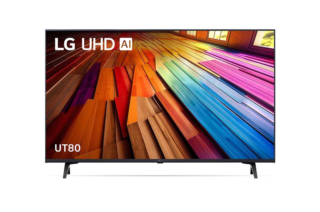 LG 43 Inch LG UHD AI UT80 4K Smart TV 2024, Front view , 43UT80506LA