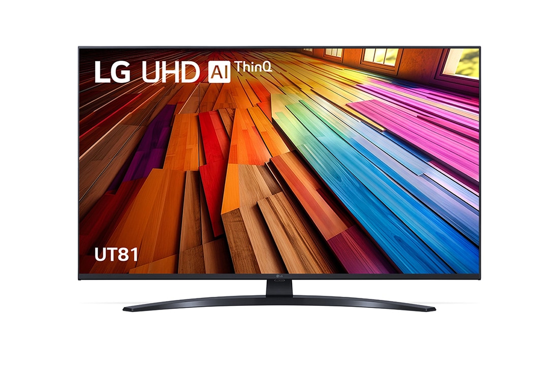 LG 43 Inch LG UHD UT81 4K Smart TV, Front view, 43UT81006LA