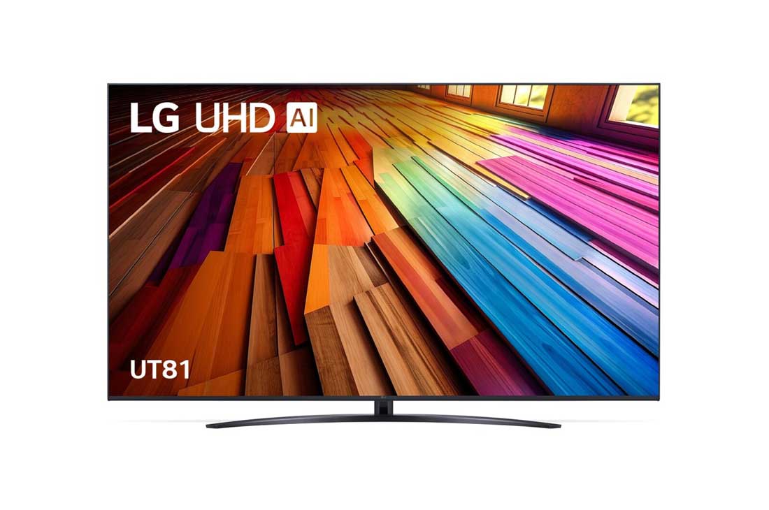 LG 75 Inch LG UHD AI UT81 4K Smart TV 2024, Front view, 75UT81006LA