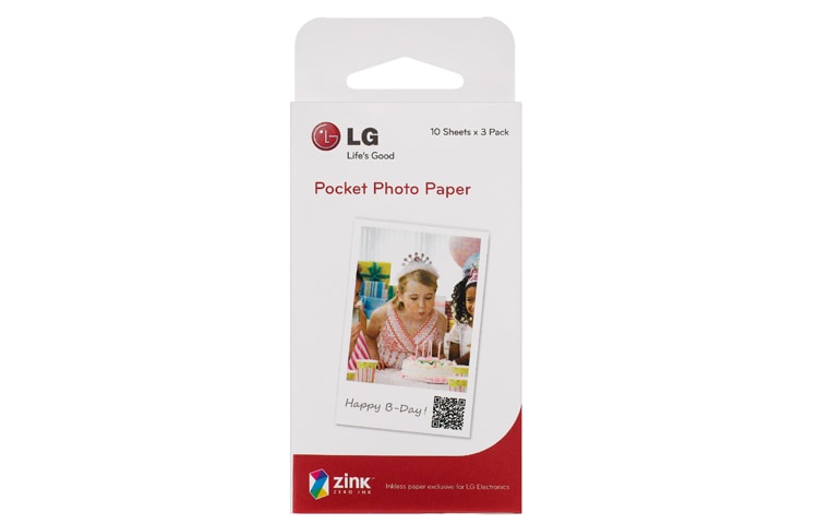 Papier Zink (Zero Ink) pour Pocket Photo - LG PS2203
